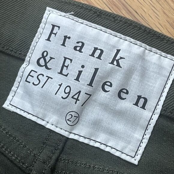FRANK & EILEEN Cork Everyday Straight Leg Jeans Size 27 Olive Green NEW Wax Coat - Picture 6 of 12